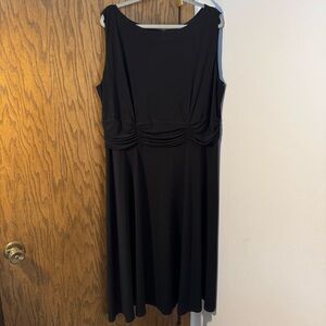 CJ Banks Black Ruched Sleeveless Maxi Dress Size 20w